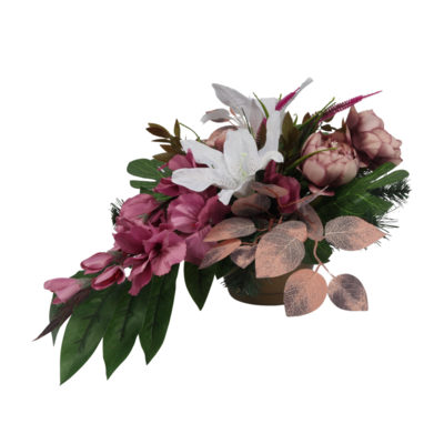 Stroik dekorowany w misie lilie, piwonie, gladiole