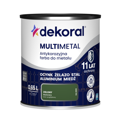 Dekoral Farba antykorozyjna do metalu MULTIMETAL Zielony 0,65 l