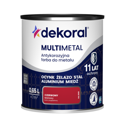 Dekoral Farba antykorozyjna do metalu MULTIMETAL Czerwony 0,65 l