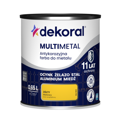 Dekoral Farba antykorozyjna do metalu MULTIMETAL Żółty 0,65 l