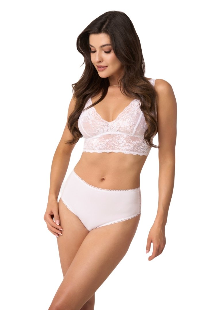 Figi damskie z koronkowym tyłem kod 207 białe  XL