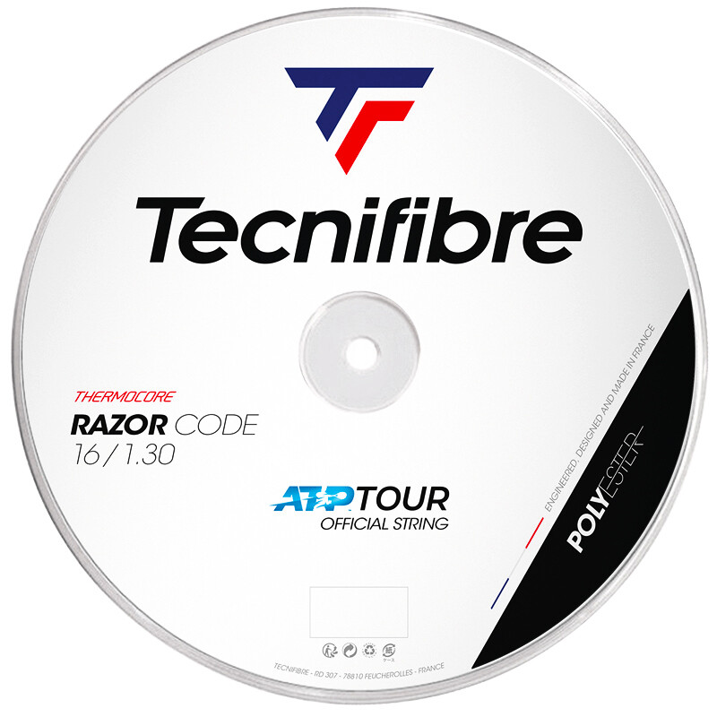 Naciąg tenisowy Tecnifibre Razor Code White (200 m) 1,25 mm