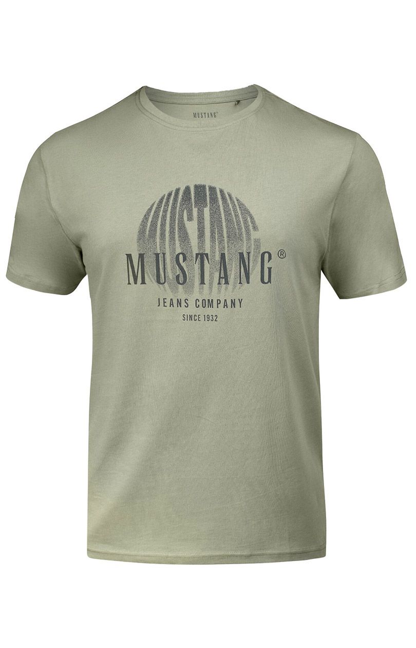 Oliwkowy t-shirt męski 4241-2100, Kolor oliwkowy, Rozmiar M, Mustang - Primodo.com