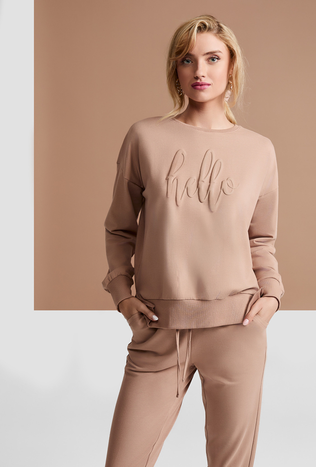 Beżowa bluza z bawełny - Femestage