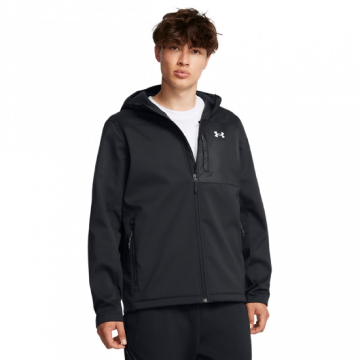 Męska kurtka przejściowa Under Armour Shield Hooded Jacket - czarna - UNDER ARMOUR