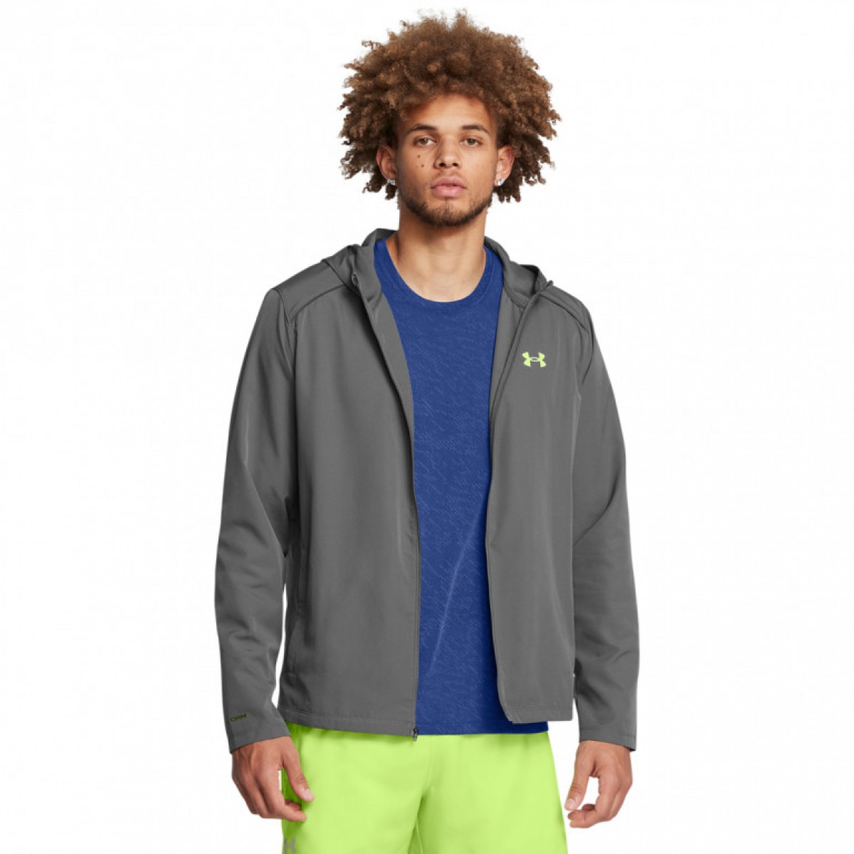 Męska kurtka do biegania Under Armour UA Storm Run Hooded Jacket - szara - UNDER ARMOUR