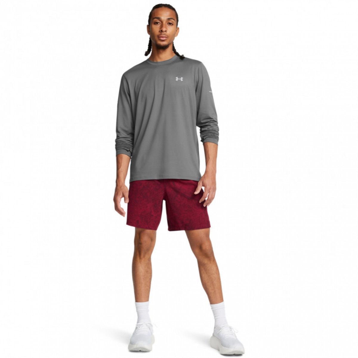 Męskie spodenki do biegania Under Armour Launch Pro 7\'\' Printed Short - czerwone - UNDER ARMOUR