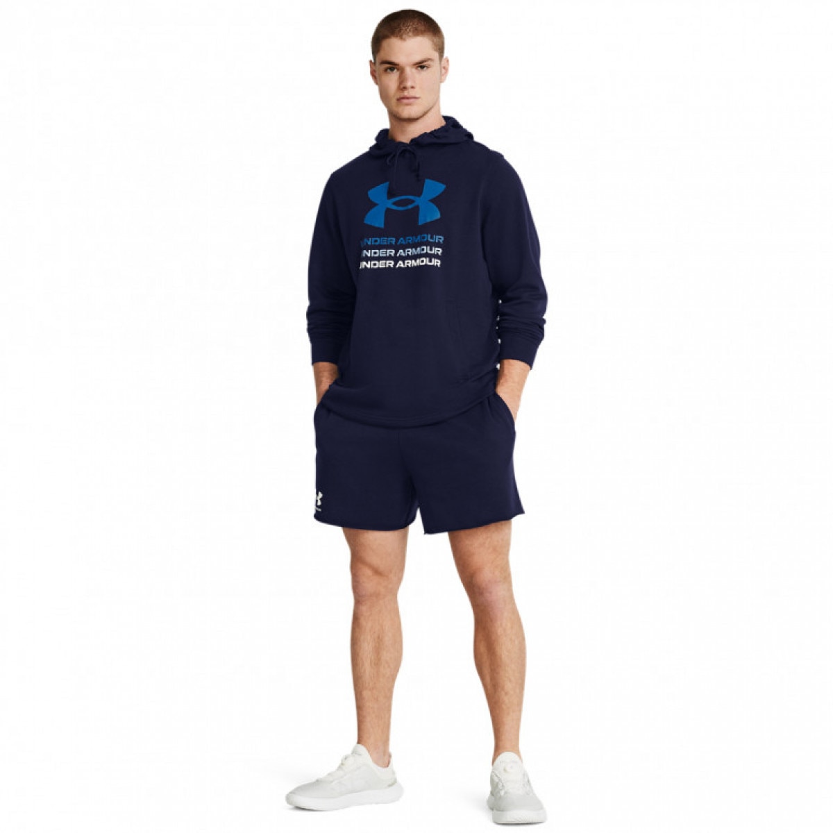 Męskie spodenki dresowe Under Armour UA Rival Terry 6in Short - granatowe - UNDER ARMOUR