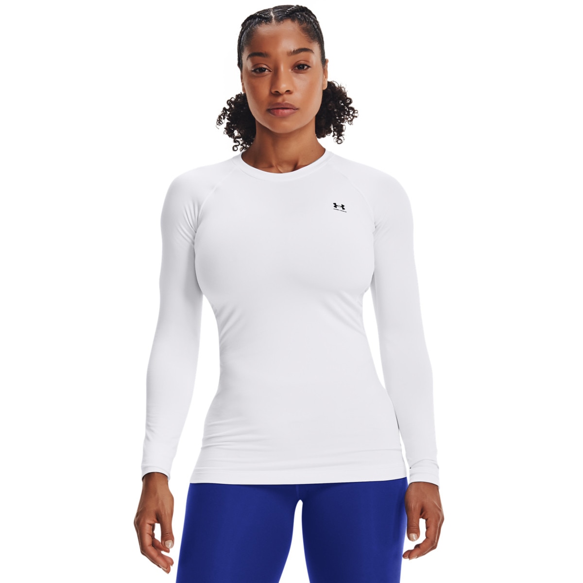 Damska bielizna treningowa termoaktywna (góra) Under Armour UA CG Authentics Crew - biała - UNDER ARMOUR