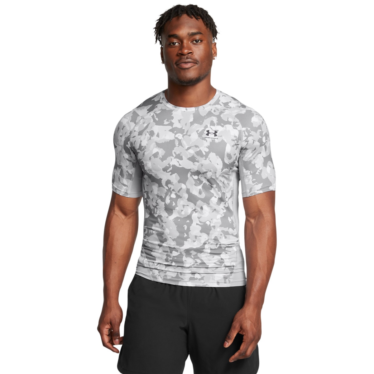 Męska koszulka treningowa Under Armour UA Hg Armour Prtd Ss - biała - UNDER ARMOUR