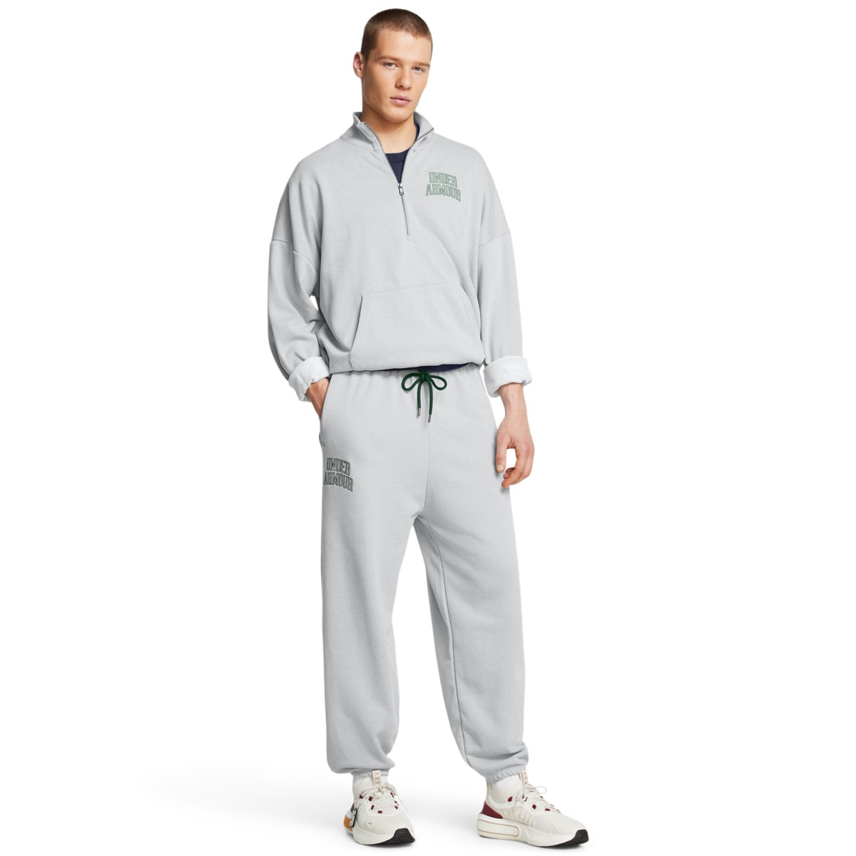 Męskie spodnie dresowe Under Armour UA Icon Hwt Terry Os Pant - szare - UNDER ARMOUR