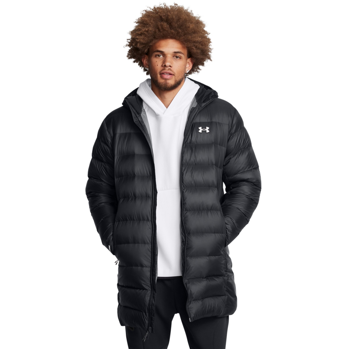 Męska kurtka parka puchowa pikowana Under Armour Legend Down - czarna - UNDER ARMOUR
