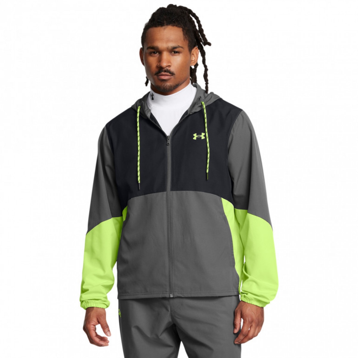 Męska kurtka treningowa Under Armour UA Icon Legacy Windbreaker - szara - UNDER ARMOUR