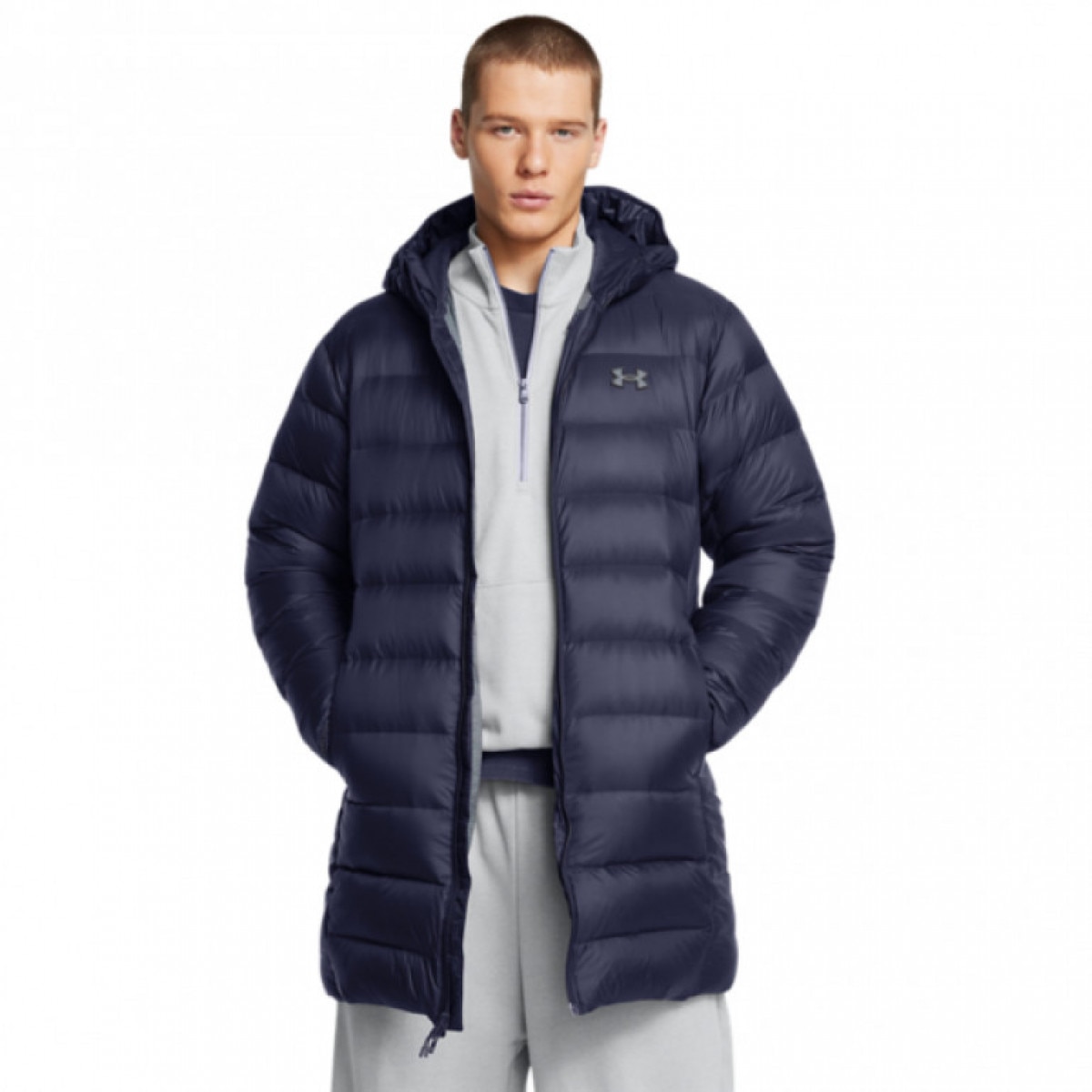 Męska kurtka parka puchowa pikowana Under Armour Legend Down - granatowa - UNDER ARMOUR