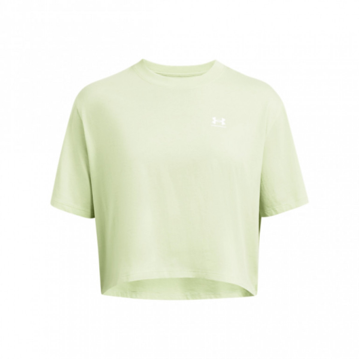 Damski t-shirt crop-top Under Armour UA W Boxy Crop Logo Ss - zielony - UNDER ARMOUR