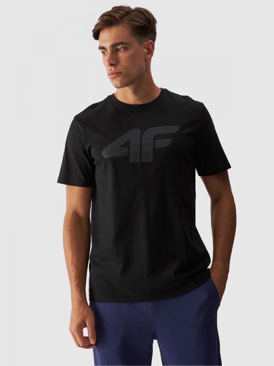Męski t-shirt z nadrukiem 4F 4FWMM00TTSHM1844 - czarny