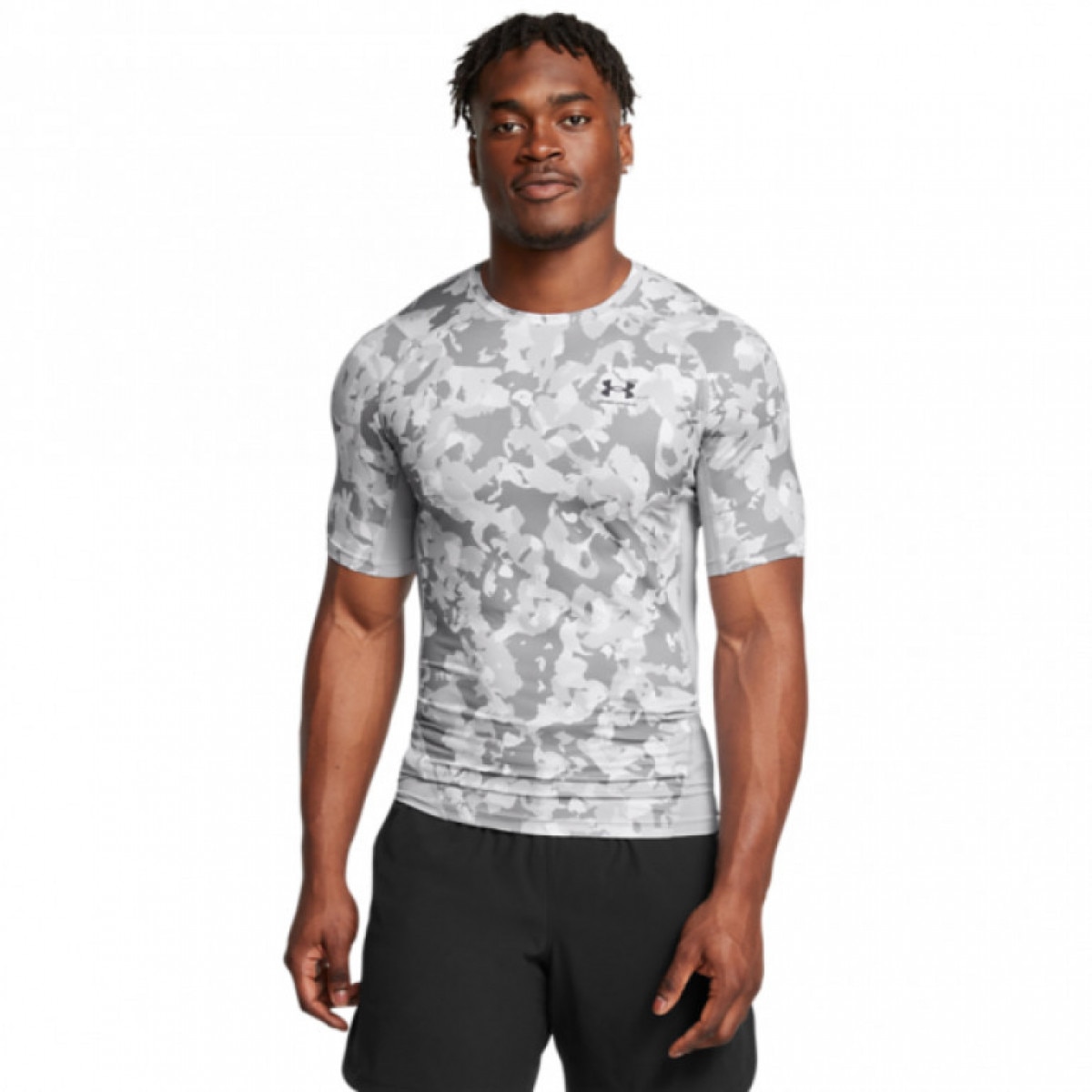 Męska koszulka treningowa Under Armour UA Hg Armour Prtd Ss - biała - UNDER ARMOUR
