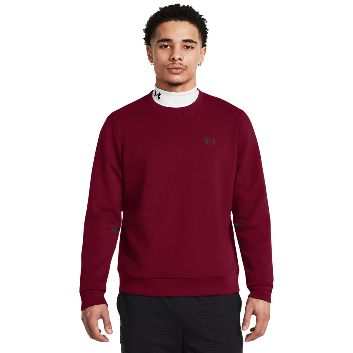 Męska bluza dresowa  nierozpinana bez kaptura Under Armour UA Unstoppable Flc Crew Eu - czerwona - UNDER ARMOUR