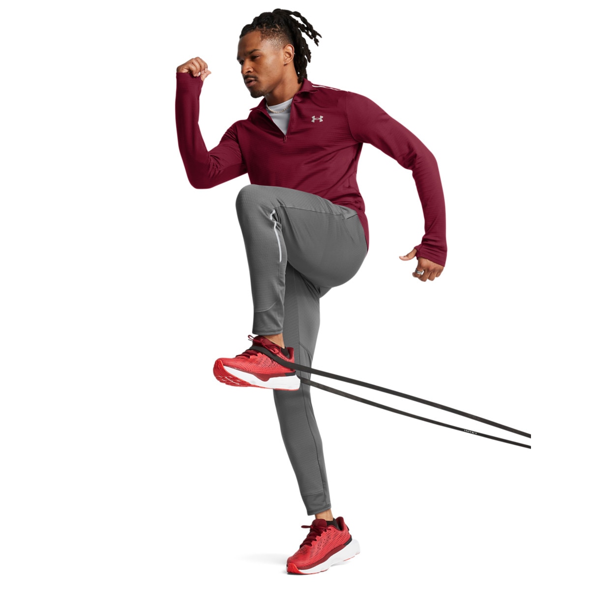 Męskie spodnie treningowe Under Armour UA Vanish Cw Fitted Pant - szare - UNDER ARMOUR