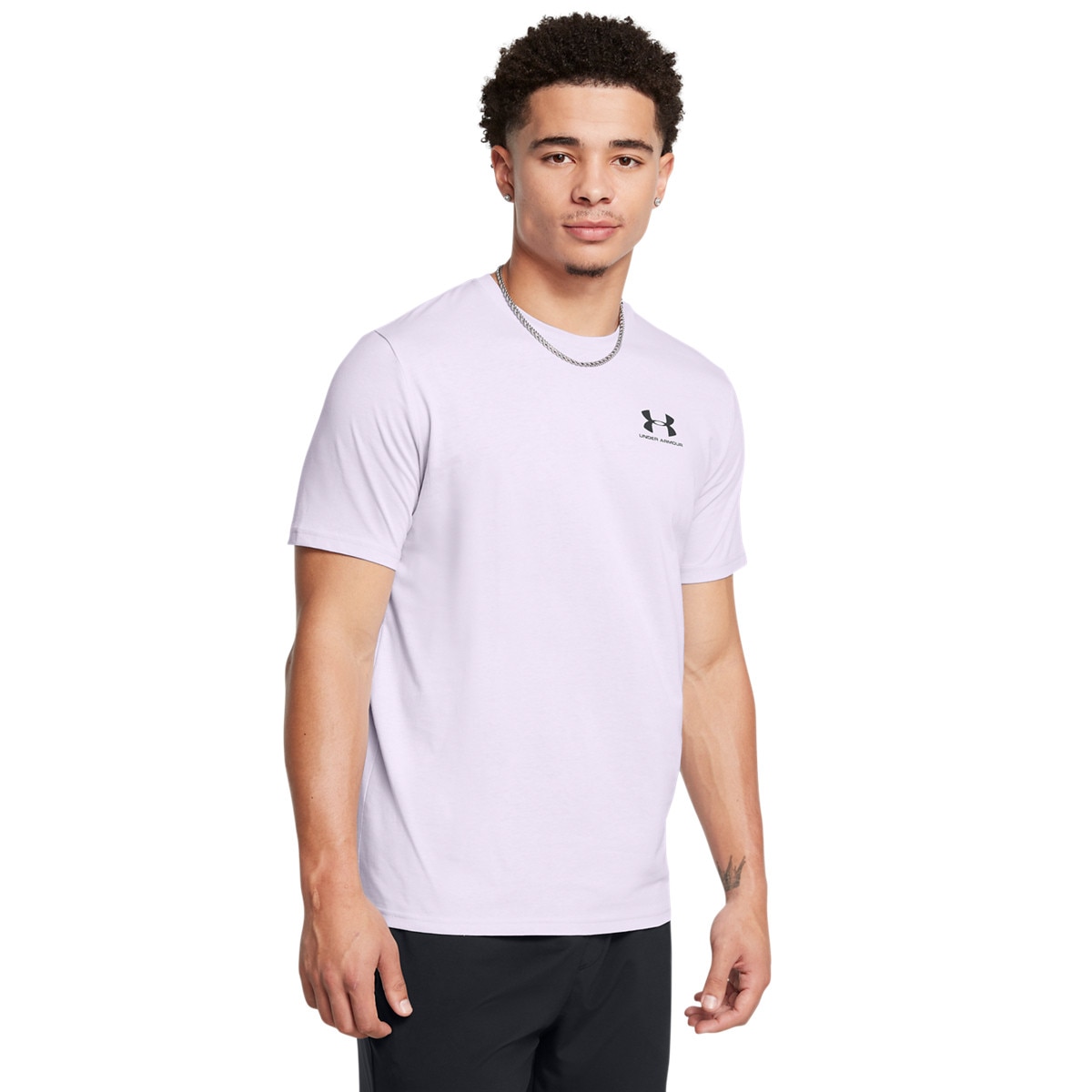 Męski t-shirt z nadrukiem Under Armour UA M Sportstyle LC SS - fioletowy - UNDER ARMOUR