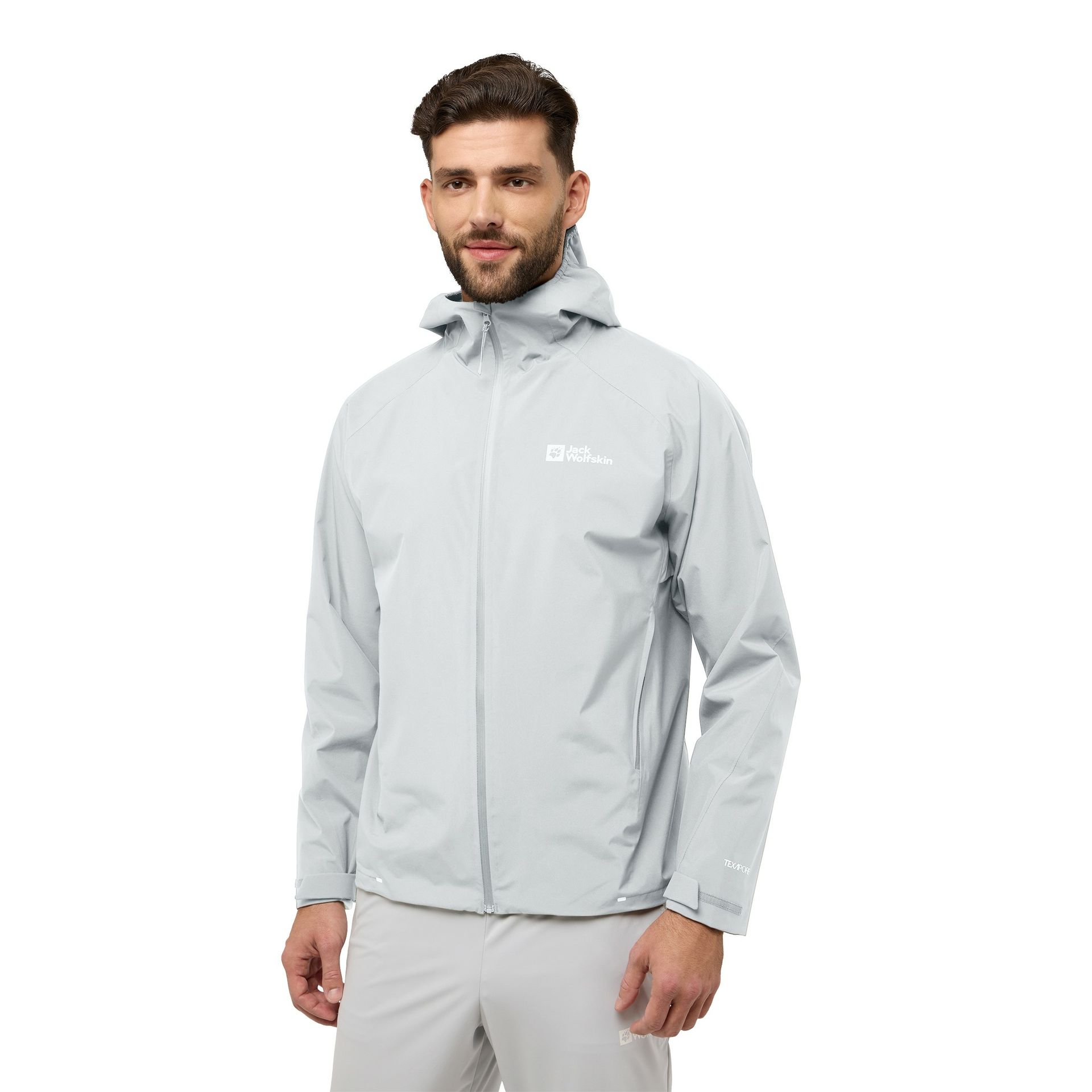 Męska kurtka przeciwdeszczowa Jack Wolfskin PRELIGHT 2L INS JKT M Cool Grey - XXL