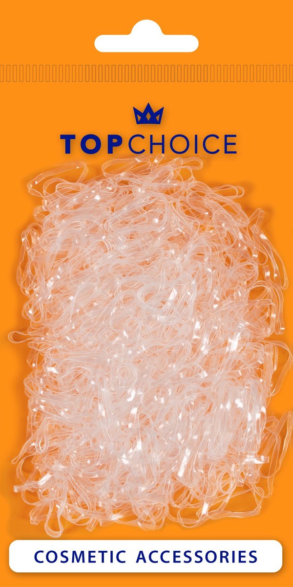 TOP CHOICE GUMKI DO WŁOSÓW - TRANSPARENTNE (26928) 1 OP. - 500 SZT.