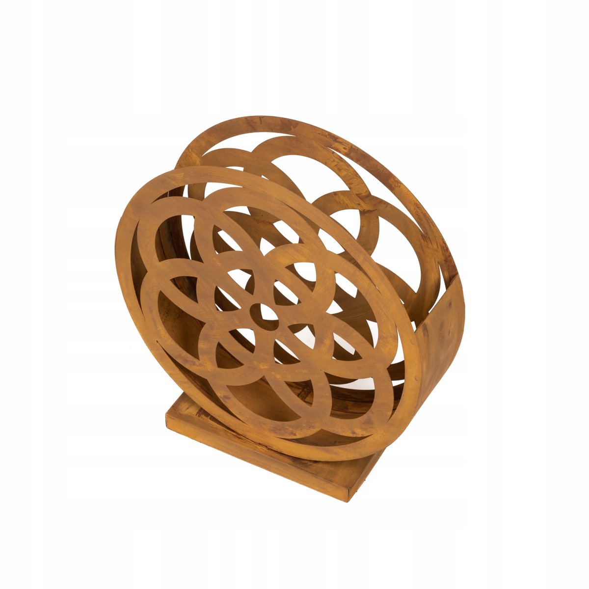 LAMPION NA ŚWIECE ŚWIECZNIK LED BOHO MAŁY RDZAWY