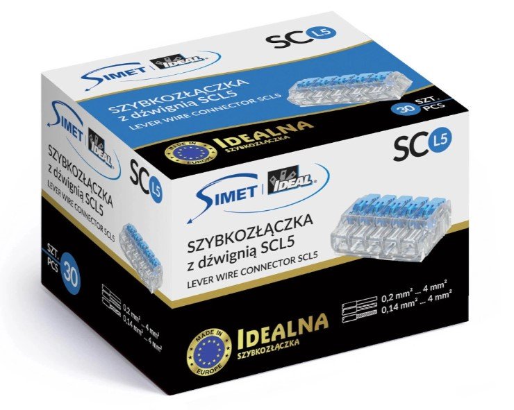 SIMET 88000323 Szybkozłączka z dźwignią SCL5 transparentny/niebieski (karton = 30 szt.)