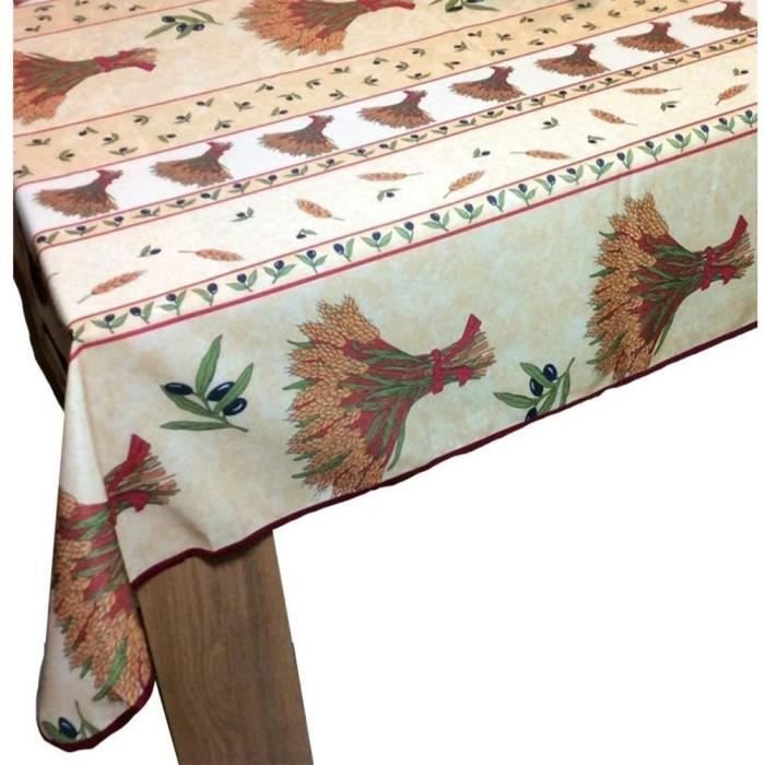Obrus odporny na plamy 150x240 cm beżowy BOUQUET DE BLE