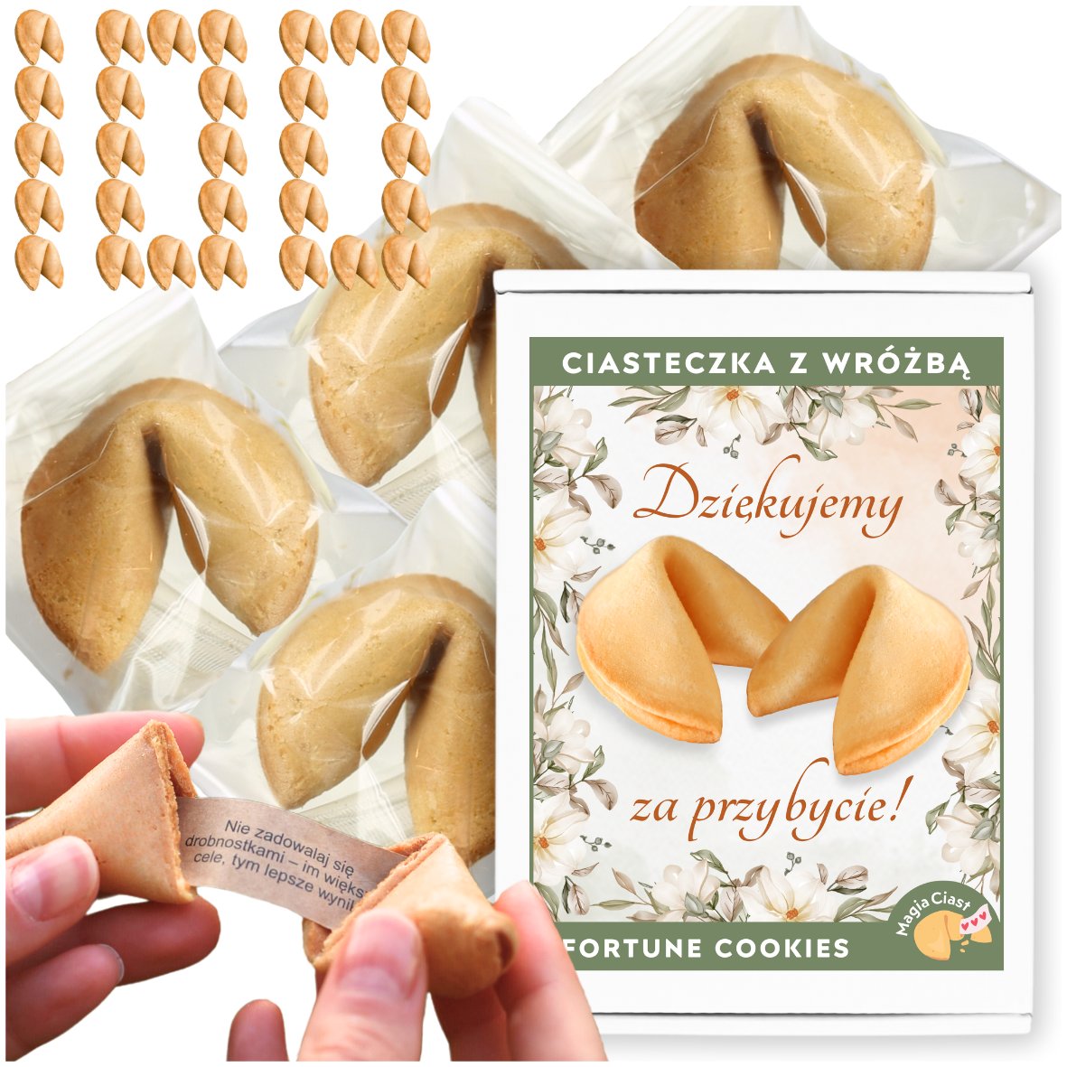 Ciasteczka z Wróżbą Dziękujemy za Przybycie Chińskie Ciastko dla gości 100