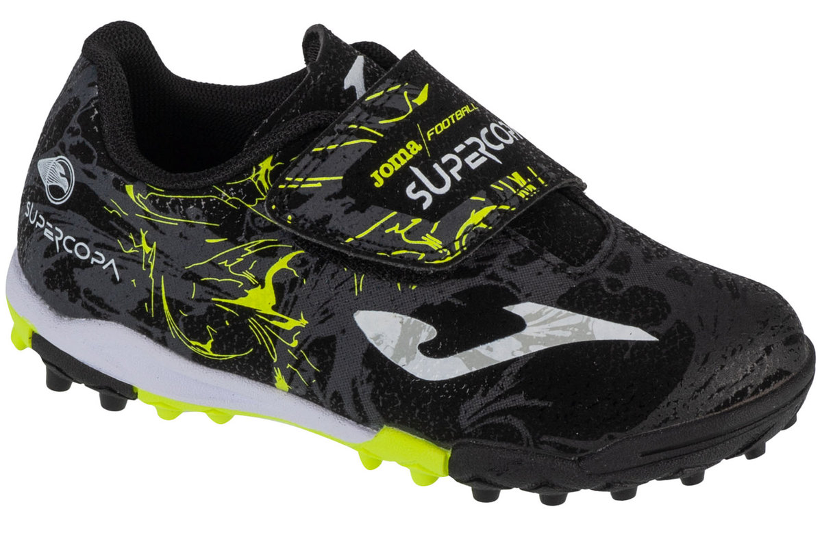 Joma Super Copa Jr 2401 TF SCJW2401TFV, dla chłopca, buty piłkarskie - turfy, Czarne