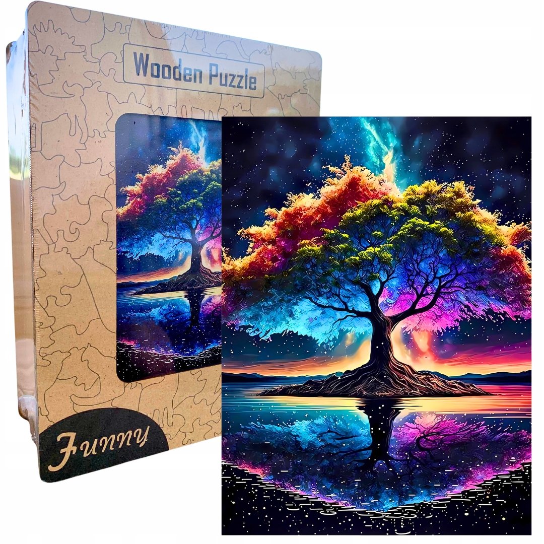 Drewniane Puzzle Edukacyjne A3 Magiczne Drzewo Dzieci i Dorośli 240el DUŻE