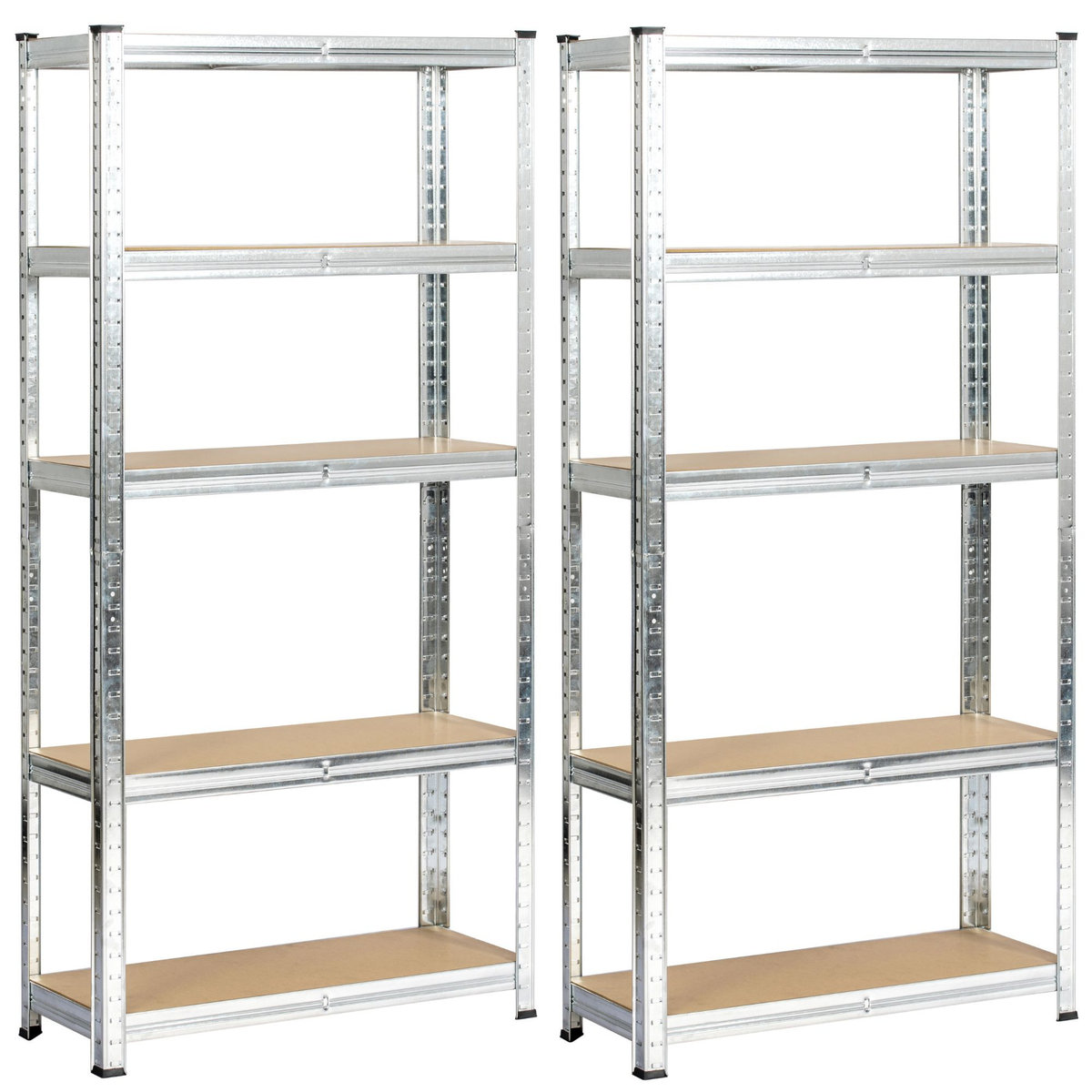 Regał metalowy do garażu piwnicy magazynowy zestaw 2 sz. 70x30x154 - Srebrny