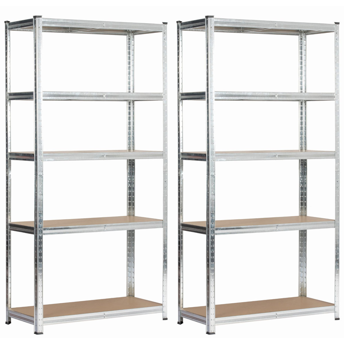 Regał metalowy do garażu piwnicy magazynowy zestaw 2 sz. 90x40x180 - Srebrny
