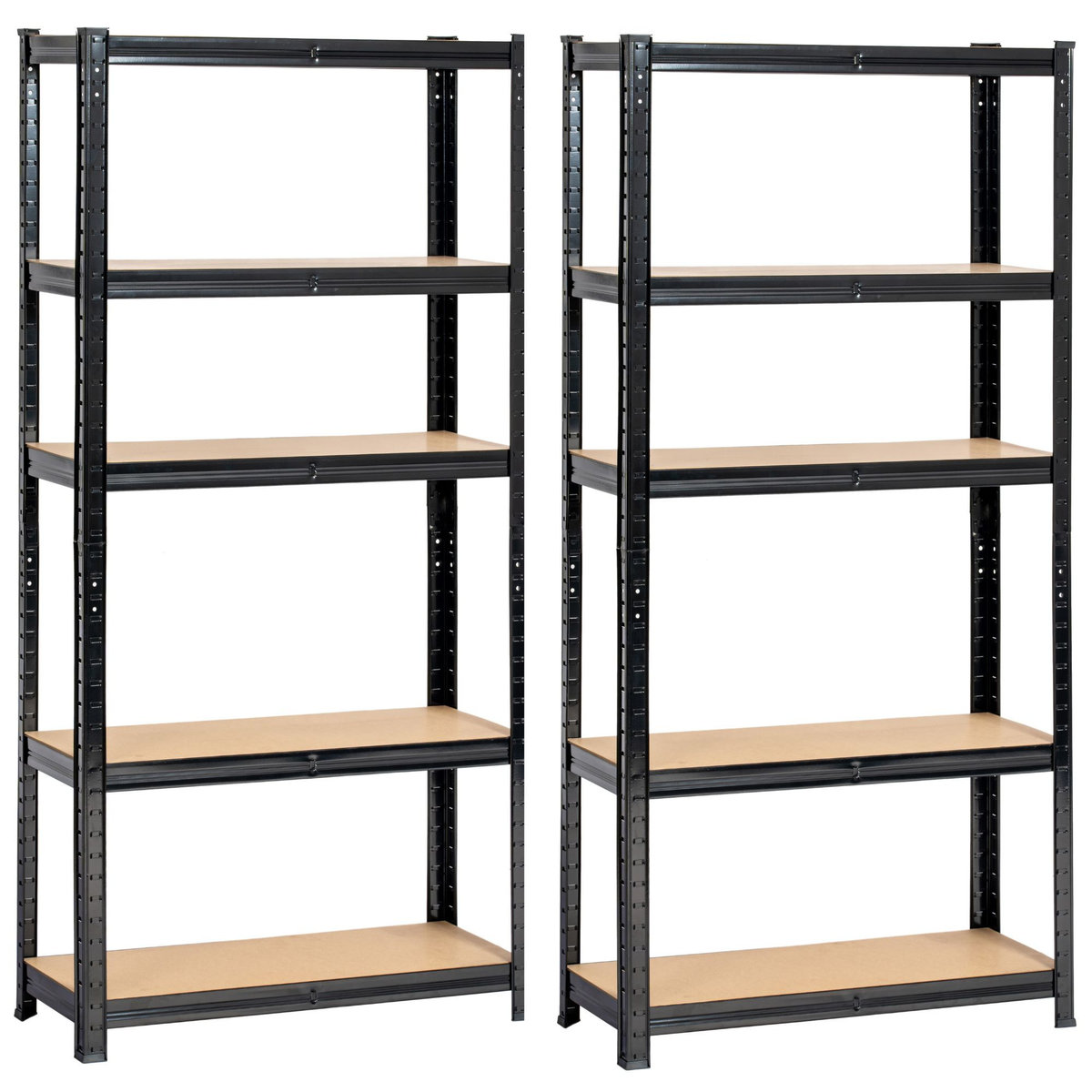 Regał metalowy do garażu piwnicy magazynowy zestaw 2 sz. 70x30x154 - Czarny