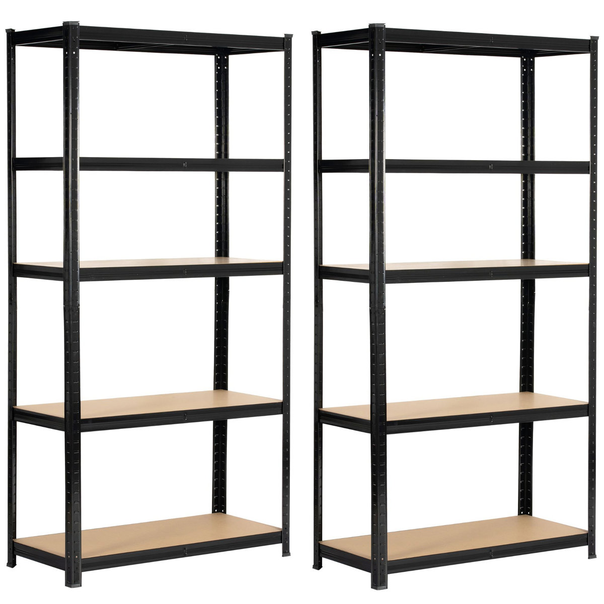 Regał metalowy do garażu piwnicy magazynowy zestaw 2 sz. 90x40x180 - Czarny