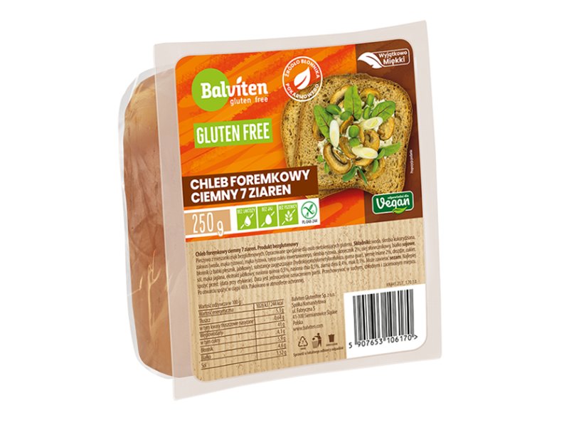 Balviten Chleb foremkowy ciemny 7 ziaren bezglutenowy 250 g
