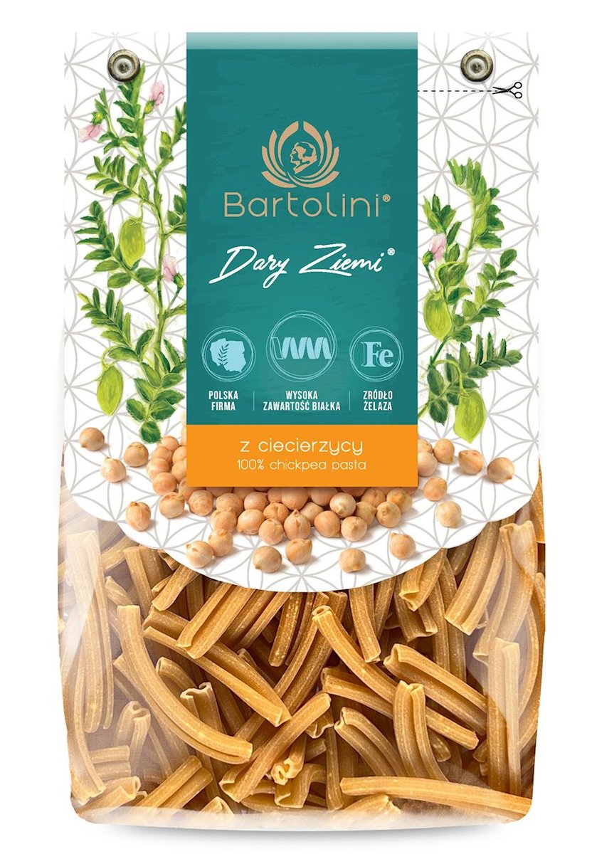 Bartolini Dary Ziemi Makaron proteinowy (z ciecierzycy) warkocz 250 g