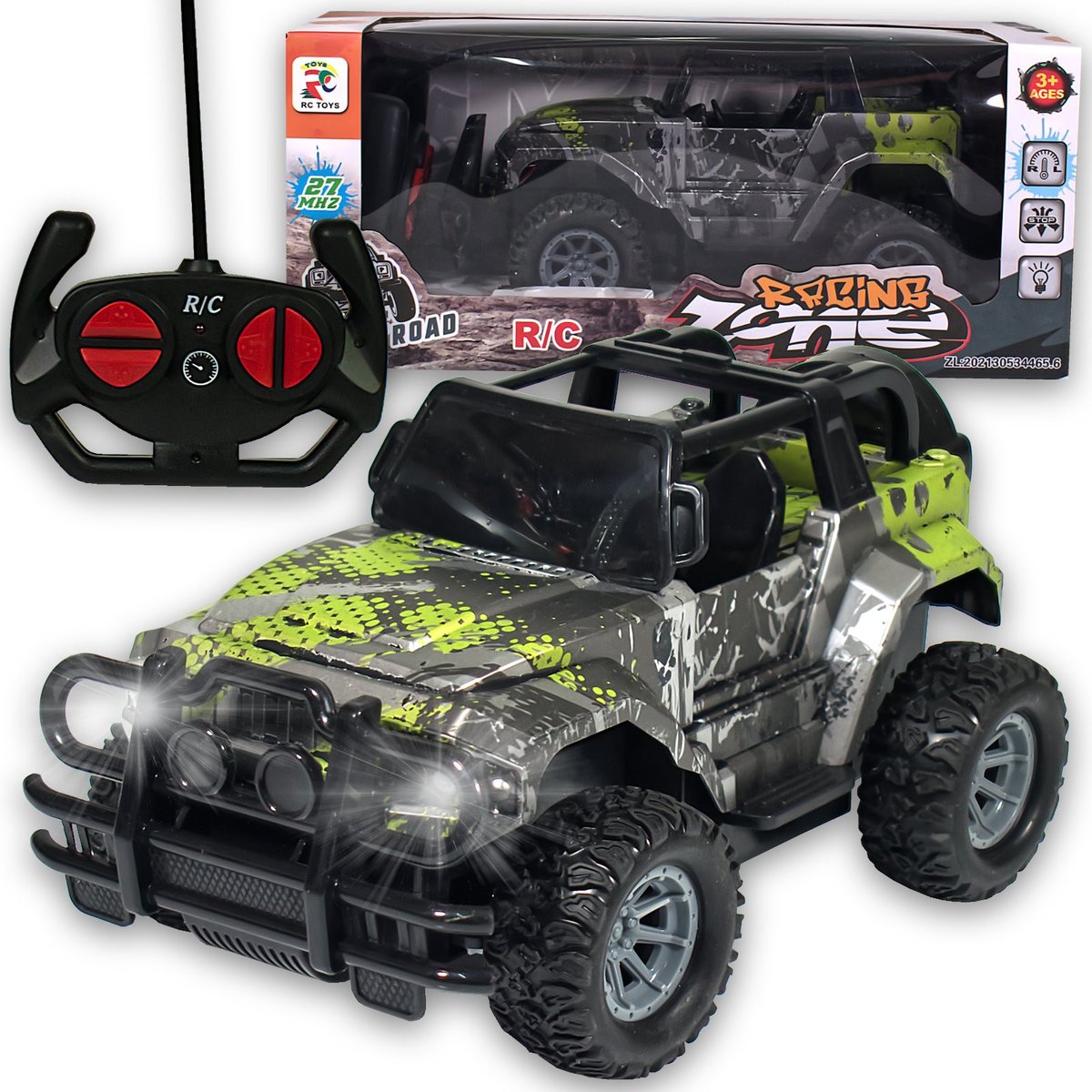 Auto na sterowanie auto terenowe na pilot zielone adventure