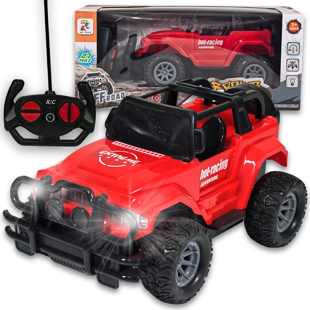 Auto zdalnie sterowane auto terenowe czerwone adventure