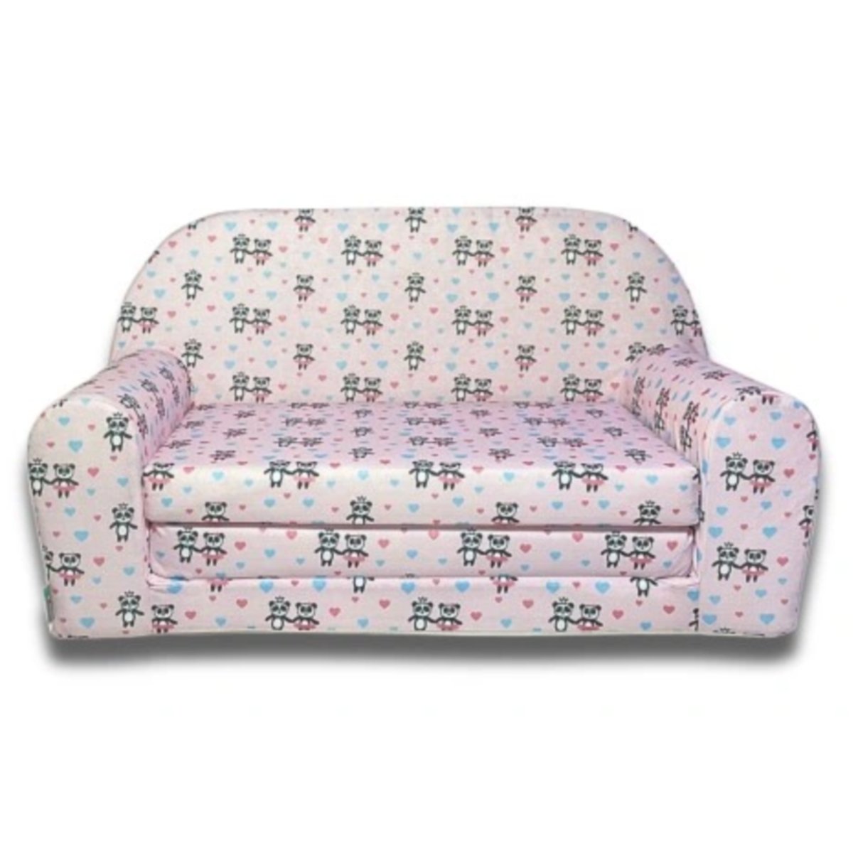 Rozkładana sofka dziecięca mała różowa panda