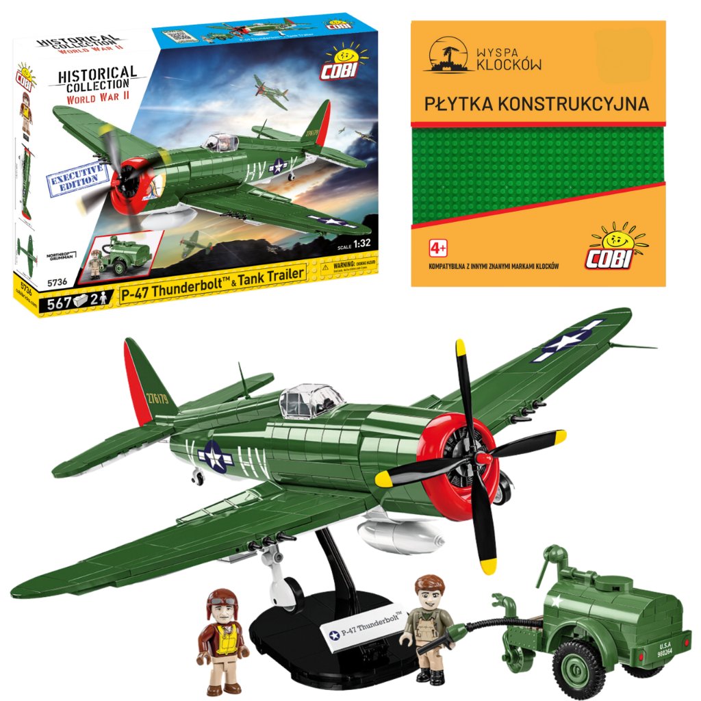 Cobi 5736 Samolot P-47 Thunderbolt Tank Trailer Executive 567 El