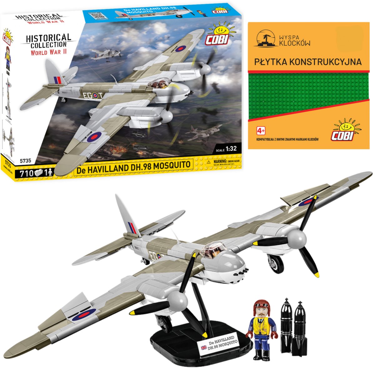 Cobi 5735 Samolot De Havilland Dh-98 Mosquito HC WW2 710 El.