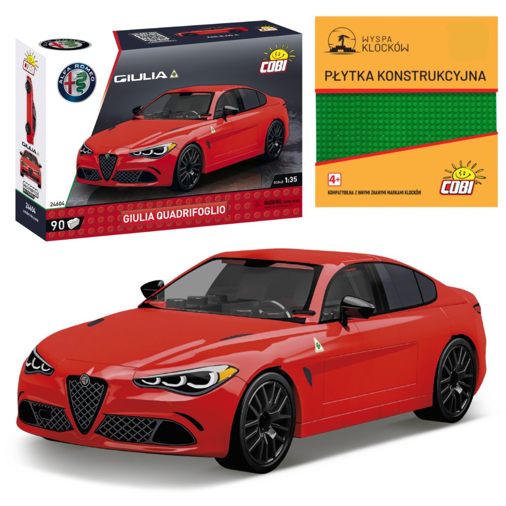Cobi 24604 Samochód  Giulia Quadrifoglio ALFA ROMEO 90 El. + PŁYTKA