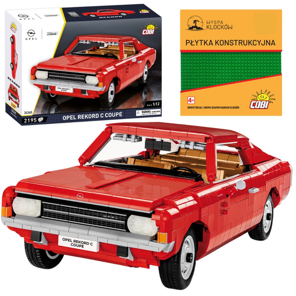 KLOCKI COBI 24345 Samochód Opel Rekord C Coupe CARS 1:12 2195 El. + PŁYTKA