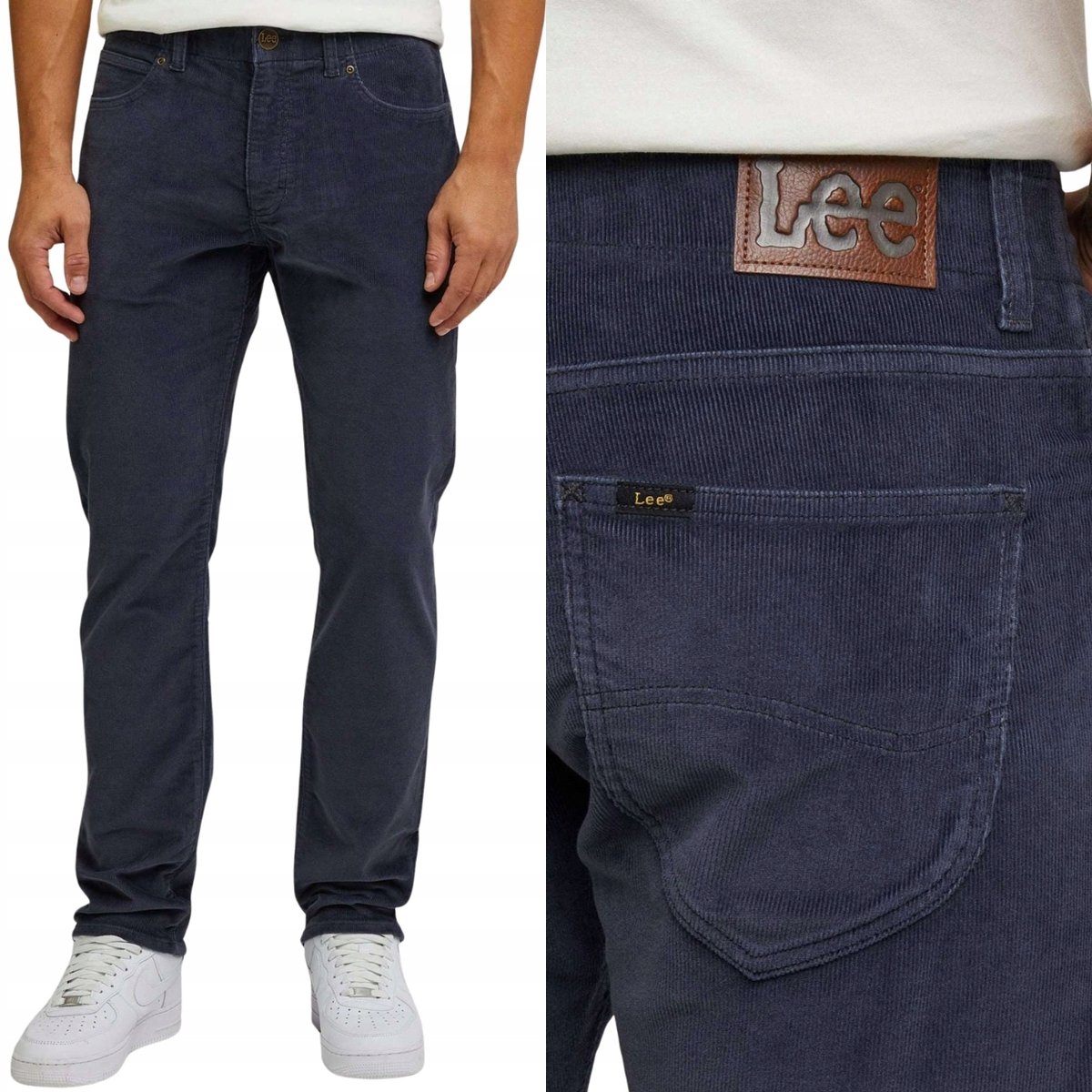Lee SLIM FIT MVP Extreme Motion Dusty Navy DOPASOWANE SZTRUKSY W33 L34