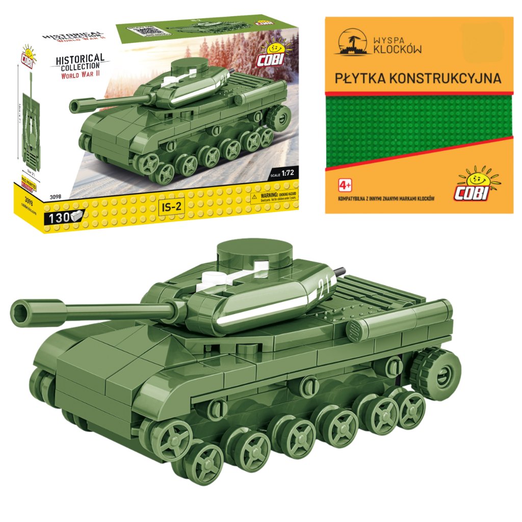 Cobi 3098 Czołg IS-2 HC WW2 130 El. + PŁYTKA