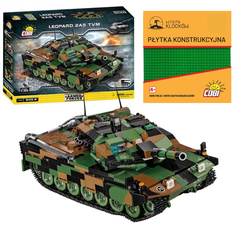 KLOCKI COBI 2620 CZOŁG LEOPARD 2A5 TVM NIEMIECKI POJAZD WOJSKOWY WOJSKO ARMIA