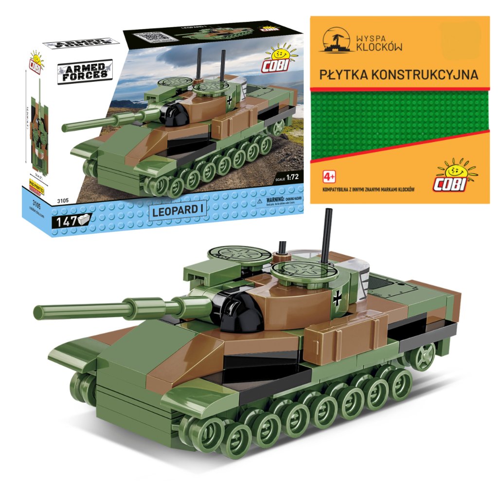 Cobi 3105 Czołg Leopard 1 Armed Forces 147 El. + PŁYTKA