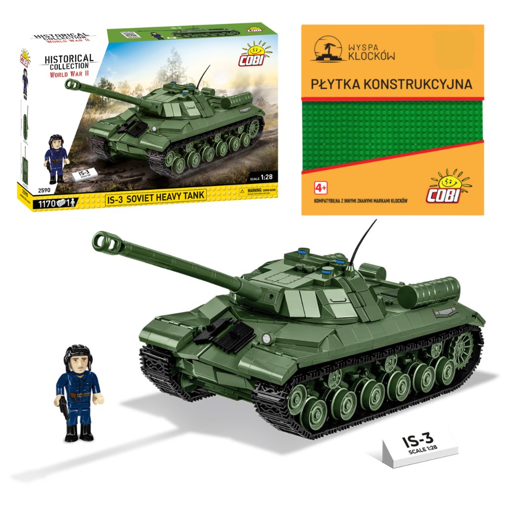 Cobi 2590 czołg SIS-3 SOVIET HEAVY TANK HC WW2 1170 El. + PŁYTKA